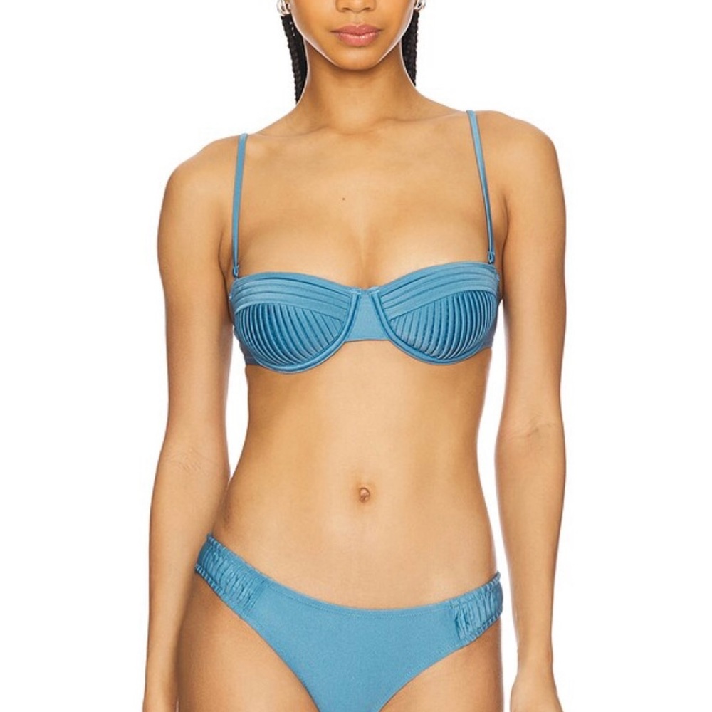 SOLID & STRIPED French Blue Bikini Set (S top + M bottom)